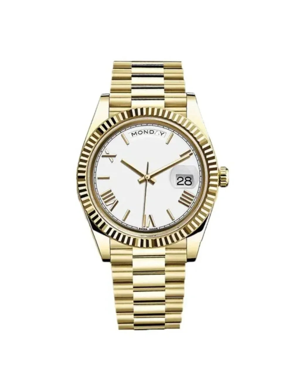 Gold Tone Mechanical Watch el and Sapphire Crystal stock 208